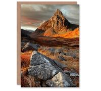Artery8 Personalised Tryfan Mountain Summit Sunset Wales Snowdonia For All Him Or Her Art Birthday Greeting Card