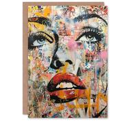 Artery8 Personalised Vintage Pop Art Portrait Street Art Graffiti For Him Or Her Art Birthday Card
