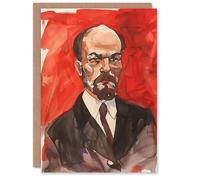 Artery8 Personalised Vladimir Lenin Portrait Soviet Union Communism For Him Or Her Art Birthday Card
