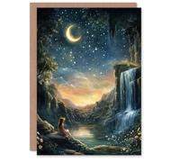 Artery8 Personalised Wendy in Neverland Lake Magical Forest Waterfall For Child Kids Birthday Card
