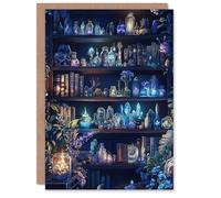 Artery8 Personalised White Witch Cupboard Books Crystals Potions For Him Or Her Art Birthday Card