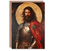 Artery8 Personalised William Wallace Scottish Knight Portrait Painting For Him Or Her Art Birthday Card