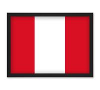 Artery8 Peru National Flag Vexillology World Flags Country Region Poster Artwork Framed Wall Art Print A4 in Black Artery8 Black