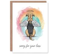 Artery8 Pet Dog Sympathy Personalised Greeting Card - Angel Alsatian Design, Sorry for Your Loss