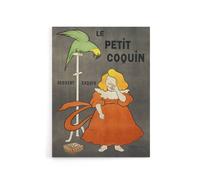 Artery8 Petit Coquin Biscuit Vintage Ad Canvas Wall Art Print Cappiello in Green | Size: W12" x H16" Artery8 Green W12" x H16"