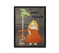Artery8 Petit Coquin Biscuit Vintage Ad Framed Canvas Wall Art Print Cappiello in Green | Size: W12" x H16" Artery8 Green W12" x H16"