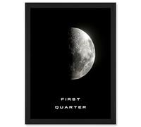 Artery8 Phases of the Moon Astronomy First Quarter Lunar Space Poster Artwork Framed Wall Art Print A4