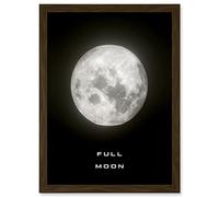 Artery8 Phases of the Moon Astronomy Full Moon Lunar Space Poster Artwork Framed Wall Art Print A4