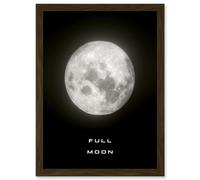 Phases of the Moon Astronomy Full Moon Lunar Space Poster Artwork Framed Wall Art Print A4 Artery8 Brown One Size