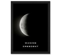 Artery8 Phases of the Moon Astronomy Waning Crescent Lunar Space Poster Artwork Framed Wall Art Print A4 in Black Artery8 Black