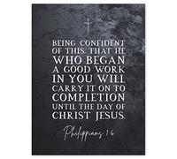 Artery8 Philippians 1:6 He Who Began A good Work Carry it On Christ Jesus Christian Bible Verse Quote Scripture Typography Unframed Wall Art Print Poster Home Decor Premium