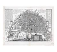 Artery8 Philips Old Map Of Amsterdam City Netherlands Art Print Canvas Premium Wall Decor Poster Mural