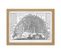 Artery8 Philips Old Map Of Amsterdam City Netherlands Artwork Framed Wall Art Print 18X24 Inch
