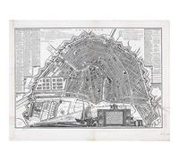 Artery8 Philips Old Map Of Amsterdam City Netherlands Large XL Wall Art Canvas Print