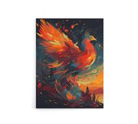 Artery8 Phoenix Bird Spreading Wings Canvas Wall Art Print in Orange | Size: W18" x H24" Artery8 Orange W18" x H24"