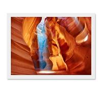 Artery8 Photo Geology Antelope Canyon Arizona Nature God Rays Artwork Framed Wall Art Print A4