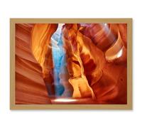 Photo Geology Antelope Canyon Arizona Nature God Rays Artwork Framed Wall Art Print A4 Artery8 Light Oak One Size