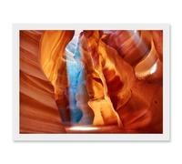 Photo Geology Antelope Canyon Arizona Nature God Rays Artwork Framed Wall Art Print A4 Artery8 White One Size