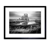 Artery8 Photo Landscape Whitby Abbey England Home Decor 12x16" Framed Art in Grey | Size: W12" x H16" Artery8 Grey W12" x H16"