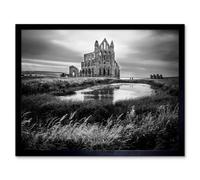 Artery8 Photo Landscape Whitby Abbey England Home Decor 12X16" Framed Wall Art Print