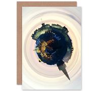 Artery8 Photo Painting Small World Skyline Edinburgh Scotland Greetings Card in Grey Artery8 Grey