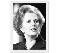 Photo Portrait Margaret Thatcher Prime Minister Britain UK Artwork Framed Wall Art Print A4 Artery8 White One Size