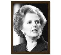 Photo Portrait Margaret Thatcher Prime Minister Britain UK Artwork Framed Wall Art Print A4 Artery8 Brown One Size