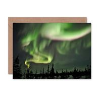Artery8 Photo Skyscape Space Northern Lights Aurora Art Card Artery8 Multicolor