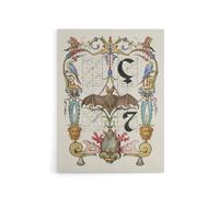 Artery8 Pictoral Letter Guide with Bat Calligraphy Canvas Wall Art Print in White | Size: W18" x H24" Artery8 White W18" x H24"