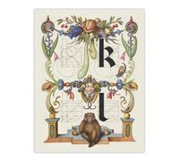 Artery8 Pictorial Letter Guide K And L Calligraphy Wall Art Poster Print 12X16"