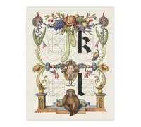 Artery8 Pictorial Letter Guide K & l Calligraphy Wall Art Poster Print in White | Size: W24" x H32" Artery8 White W24" x H32"