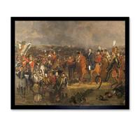 Artery8 Pieneman The Battle Of Waterloo Painting 12x16" Framed Wall Art Print in Brown | Size: W12" x H16" Artery8 Brown W12" x H16"