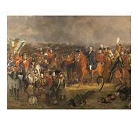 Artery8 Pieneman The Battle Of Waterloo Painting Premium Wall Art Canvas Print 18X24 Inch