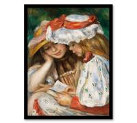 Artery8 Pierre Auguste Renoir Framed Wall Art Print Two Girls Reading | Size: A4 Artery8 Multicolor A4