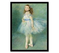 Artery8 Pierre Auguste Renoir Framed Wall Art The Dancer Portrait Painting in Green | Size: A3 Artery8 Green A3