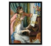 Artery8 Pierre Auguste Renoir Framed Wall Art Two Young Girls at the Piano | Size: A4 Artery8 Multicolor A4