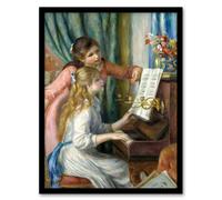 Artery8 Pierre Auguste Renoir Framed Wall Art Two Young Girls at the Piano | Size: A3 Artery8 Multicolor A3