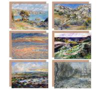 Artery8 Pierre-Auguste Renoir Snow Wargemont Lestaque Low Tide Yport Sunset Guernsey Fine Art Greeting Card Pack of 6 in Blue Artery8 Blue