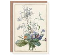 Artery8 Pierre-Joseph Redouté Art Card Bouquet of Flowers with Insects