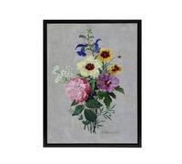 Artery8 Pierre Joseph Redoute Flowers 1820 Framed Canvas Wall Art Print | Size: W24" x H32" Artery8 Multicolor W24" x H32"