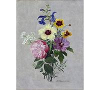 Artery8 Pierre Joseph Redoute Flowers 1820 Painting Art Print Canvas Premium Wall Decor Poster Mural