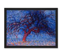 Piet Mondrian 1908 Evening Red Tree Painting Artwork Framed Wall Art Print A4 Artery8 Black One Size