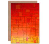 Artery8 Piet Mondrian Abstract Red Old Master Painting Greetings Card Artery8 Red