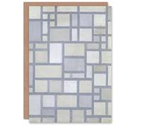 Artery8 Piet Mondrian Art Card Abstract Composition with Gray Lines