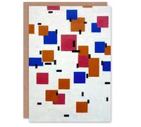 Artery8 Piet Mondrian Art Card Composition in Colour A De Stijl in White Artery8 White