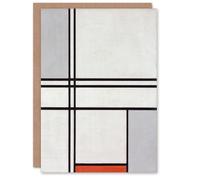 Artery8 Piet Mondrian Art Card Composition No 1 Gray Red