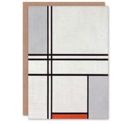 Artery8 Piet Mondrian Art Card Composition No 1 Gray Red