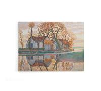 Artery8 Piet Mondrian Farm Near Duivendrecht Canvas Wall Art Print | Size: W12" x H16" Artery8 Multicolor W12" x H16"