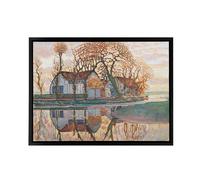 Artery8 Piet Mondrian Farm Near Duivendrecht Framed Canvas Wall Art Print | Size: W12" x H16" Artery8 Multicolor W12" x H16"