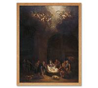 Artery8 Pieter Bout Adoration Of The Shepherds Painting Art Print Framed Poster Wall Decor 12x16 inch